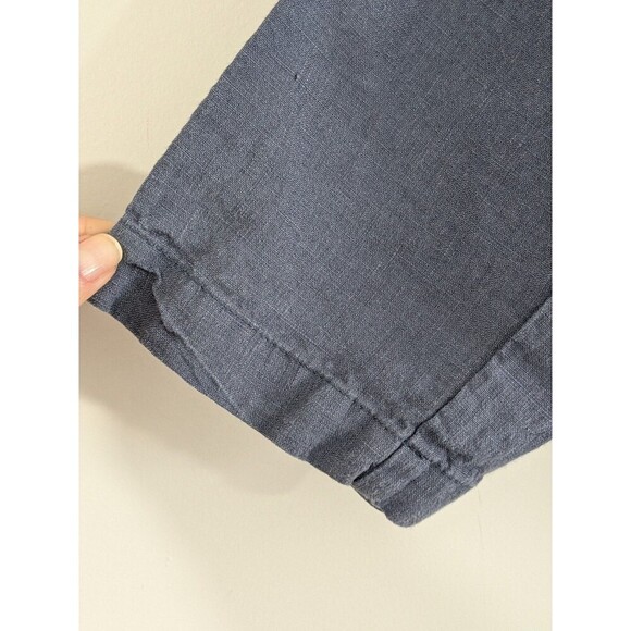 LO Len Ok Lenok Tunic Sz M Blue Linen Lagenlook Pockets 3/4 Sleeve Pullover - Picture 4 of 6